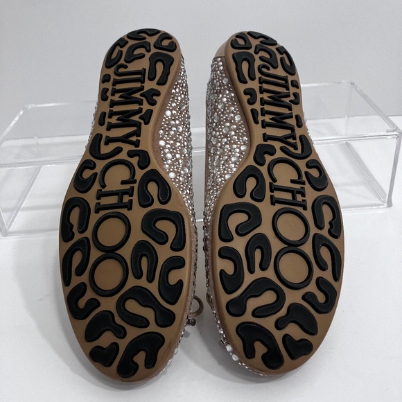 Jimmy Choo Suede Ballet Flats with Crystal Embellishments Size 39 - Picture 4 of 5
